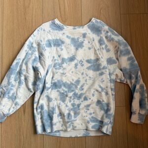 Blue and White Tie-Dye Sweatshirt